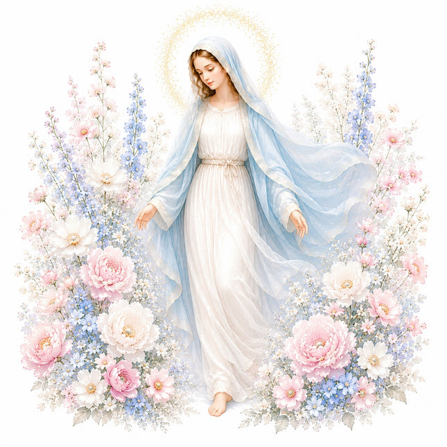 virgin Mary fabric panel