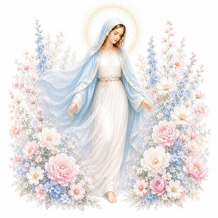 virgin mary fabric panel