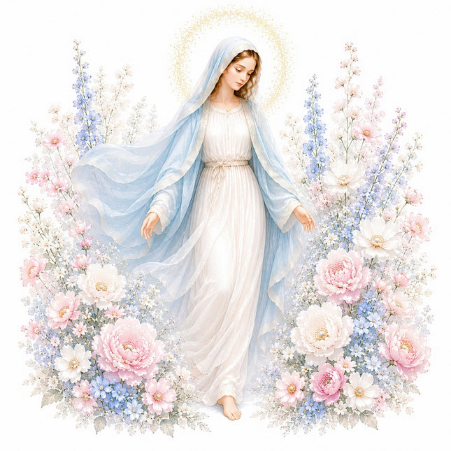 virgin mary fabric panel