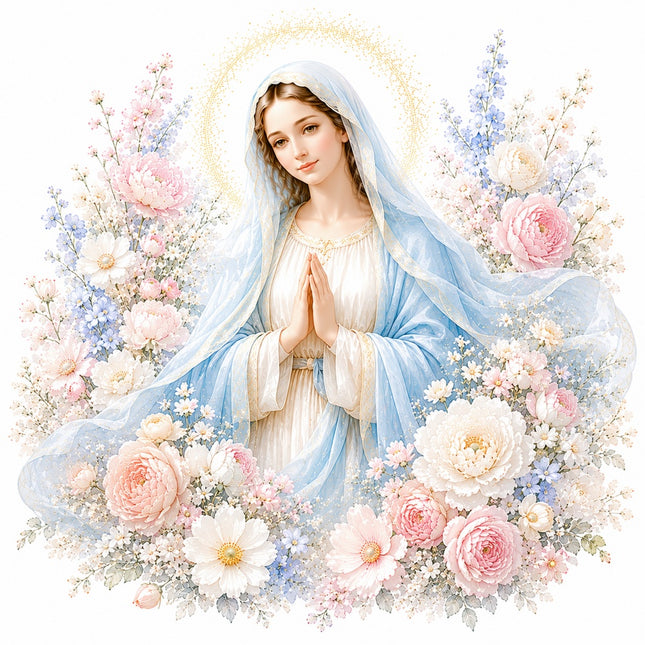 virgin Mary fabric panel