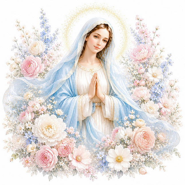 virgin mary fabric panel