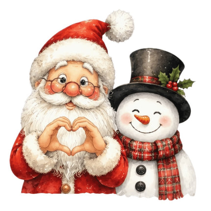 santa and snowman fabric panel