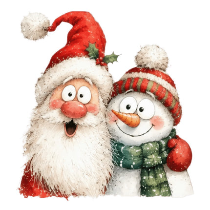 santa and snowman fabric panel