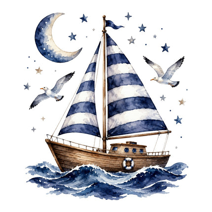 sailboat fabric panel