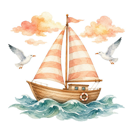 sailboat fabric panel