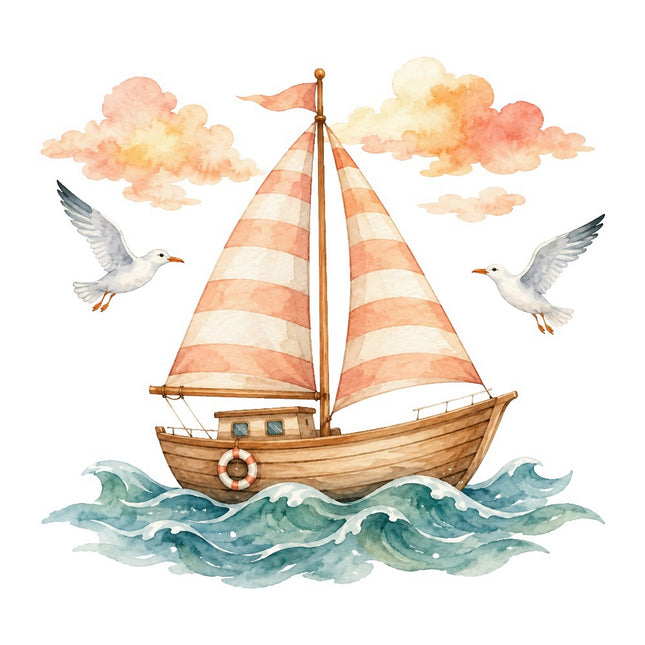 sailboat fabric panel