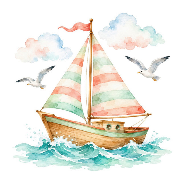 sailboat fabric panel