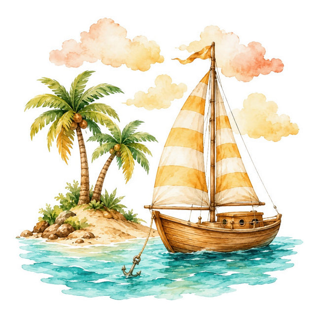 sailboat fabric panel