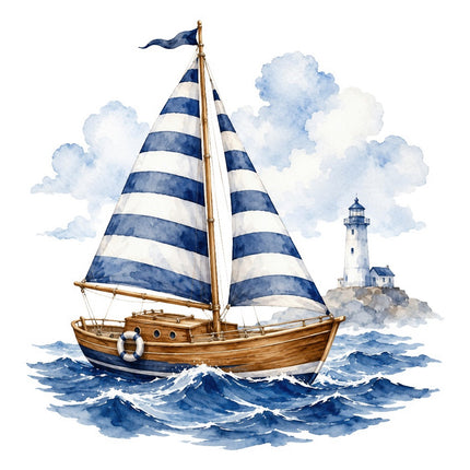 sailboat fabric panel