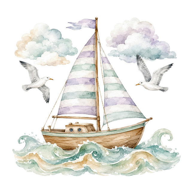 sailboat fabric panel