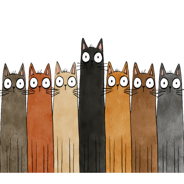 funny cats fabric panel