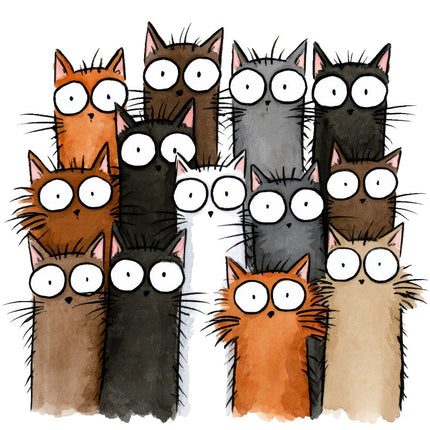 funny cats fabric panel