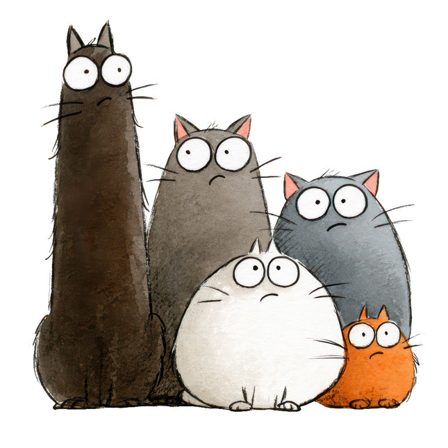 quirky cats fabric panel