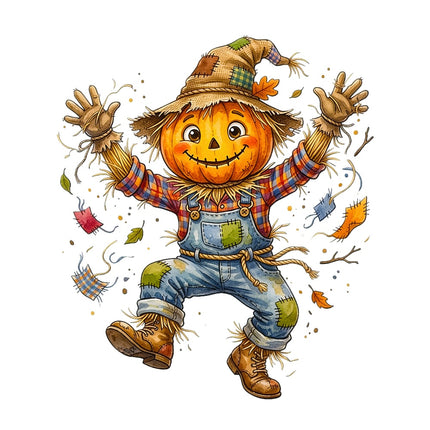 scarecrow pumpkin quilt square