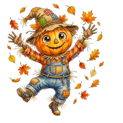 scarecrow pumpkin fabric panel square