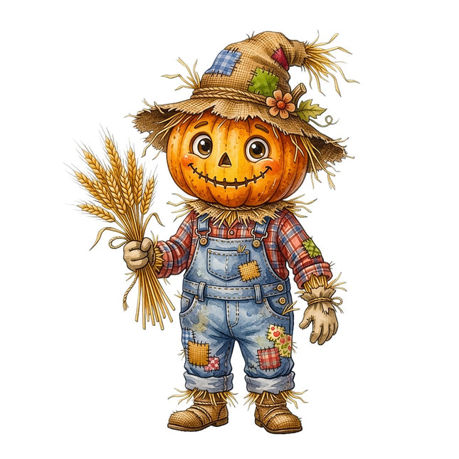 scarecrow pumpkin fabric panel