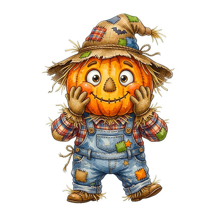 scarecrow pumpkin fabric panel