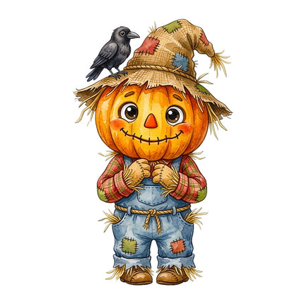 scarecrow pumpkin fabric panel