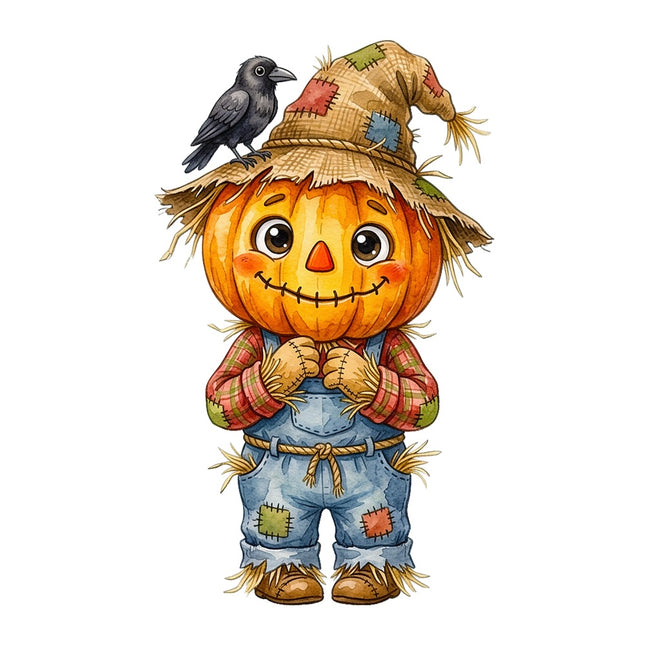 scarecrow pumpkin fabric panel