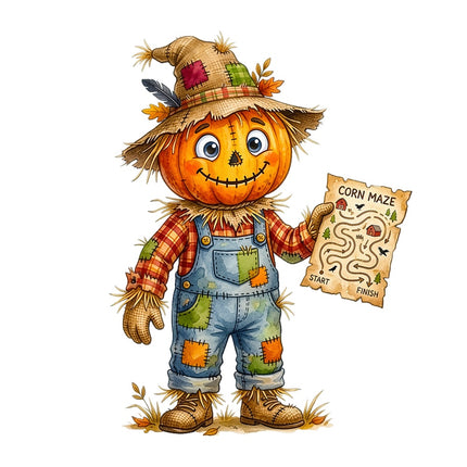 scarecrow pumpkin fabric panel