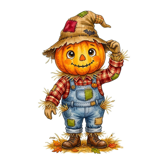 scarecrow pumpkin fabric panel
