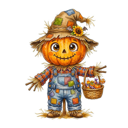 halloween scarecrow fabric panel