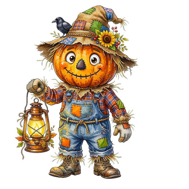 halloween scarecrow fabric panel