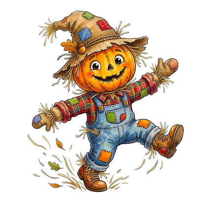 halloween scarecrow fabric panel