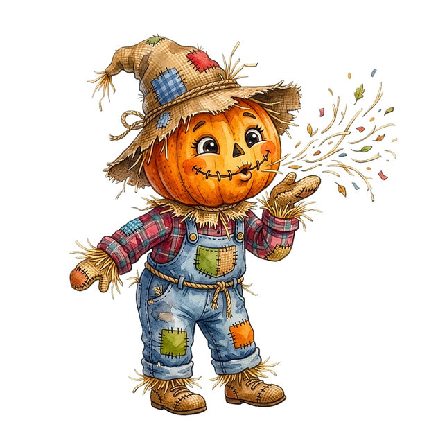 halloween scarecrow fabric panel