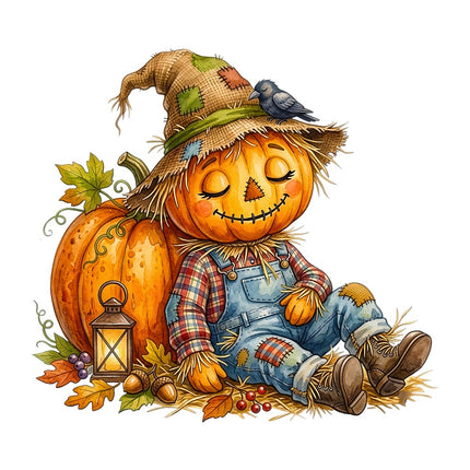 halloween scarecrow fabric panel