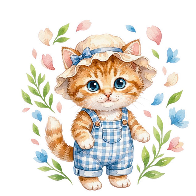 cat fabric panel square