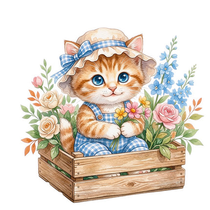 kitten fabric panel square
