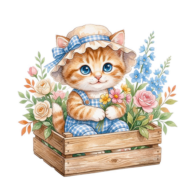 kitten fabric panel square