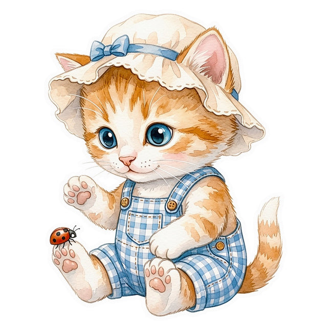 kitten fabric panel square