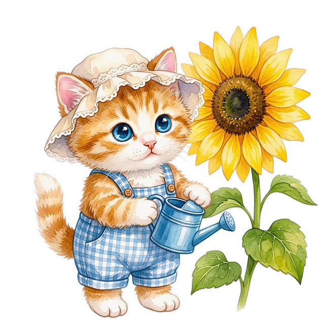 kitten fabric panel square