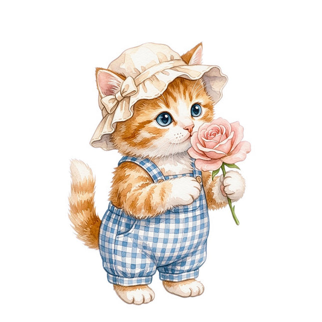 kitten fabric panel square