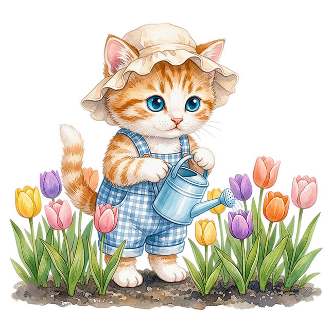 kitten fabric panel square