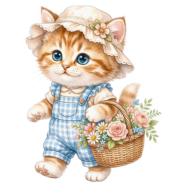 kitten fabric panel square