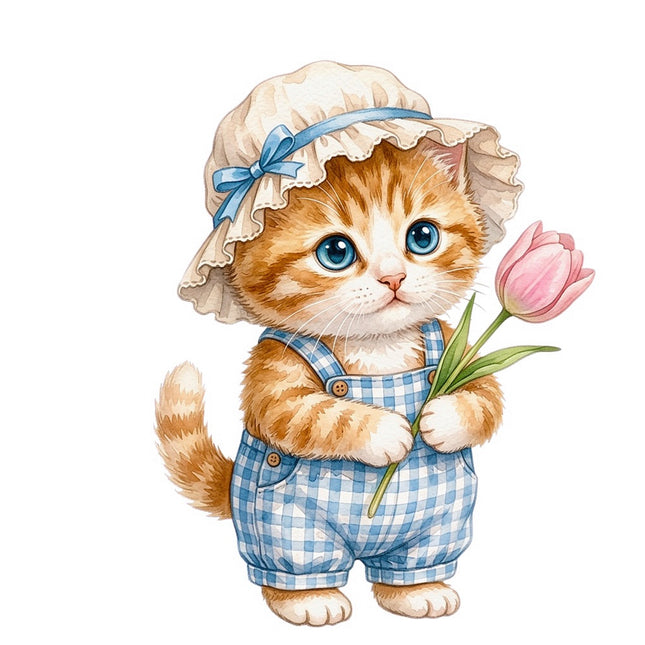 kitten fabric panel square