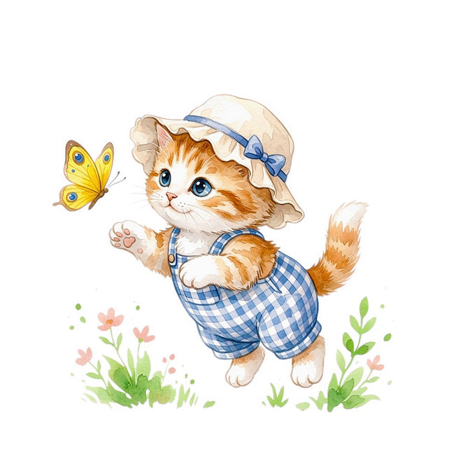 kitten fabric panel square