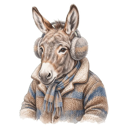 dressed donkey quilt square