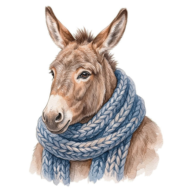 winter donkey quilt block