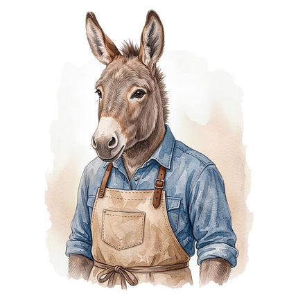 dressed donkey fabric panel