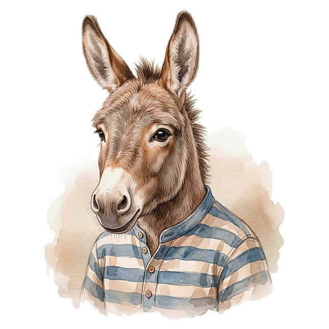 donkey dressed fabric panel