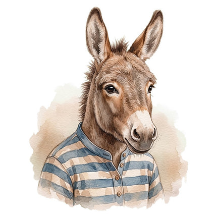dressed donkey fabric panel