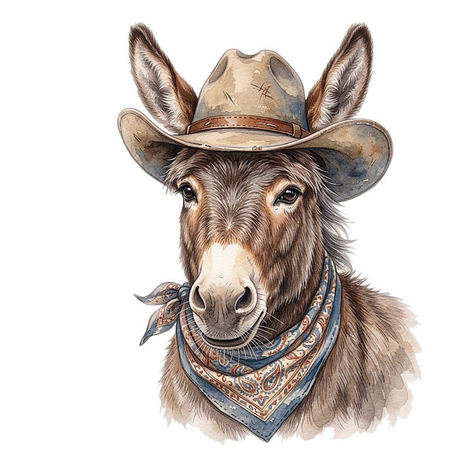 cowboy donkey quilt square