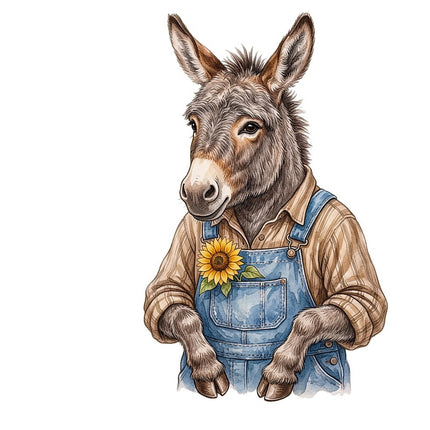 dressed donkey quilt square