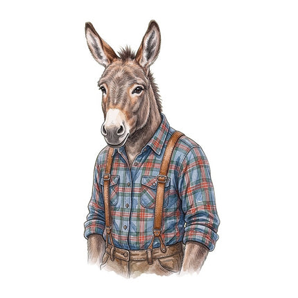 dressed donkey quilt square