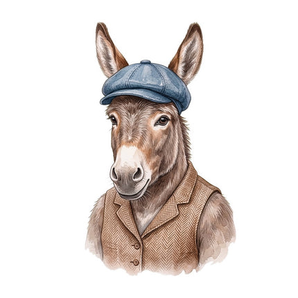 dressed donkey quilt square