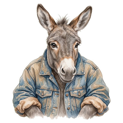 dressed donkey quilt square